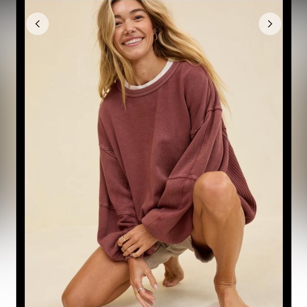 Aerie’s Oversized Deep Rust  Sweatshirt size M NWT